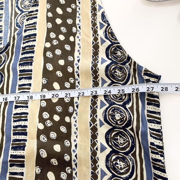 MIC Fashion Midi Dress V-Neck Button Front Brown Blue Sleeveless Boho 90s Y2K 22 - Picture 10 of 11